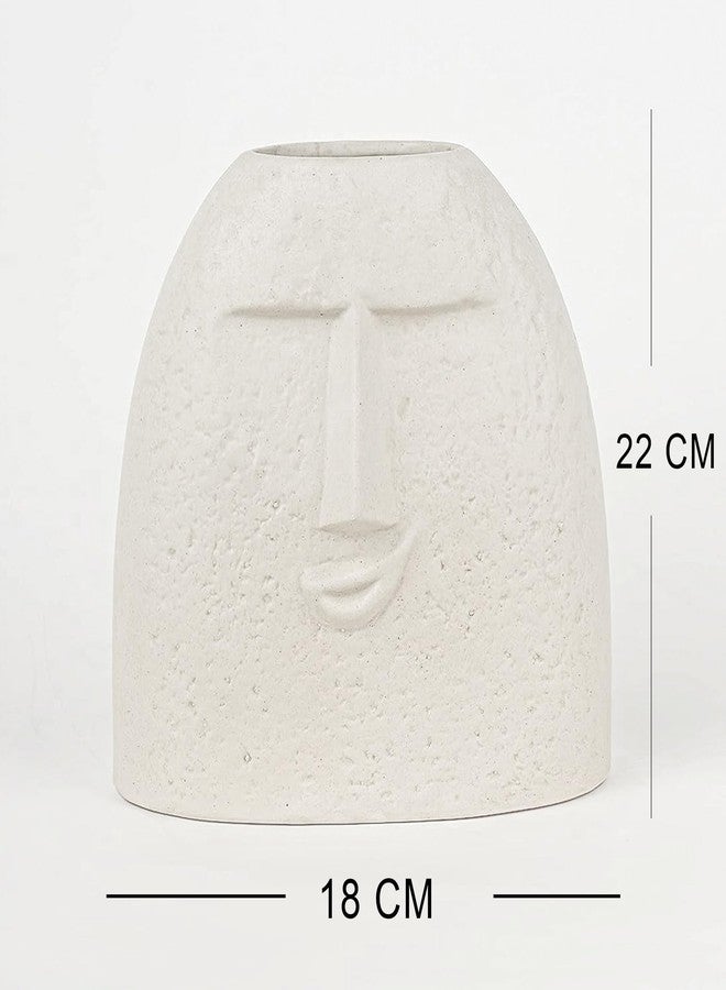 اكستور مزهرية سيراميك بتصميم وجه بشري من إكستوري لديكور منزلي فريد | الزهور غير متضمنة (عبوة من قطعة واحدة، أبيض) - Image 4